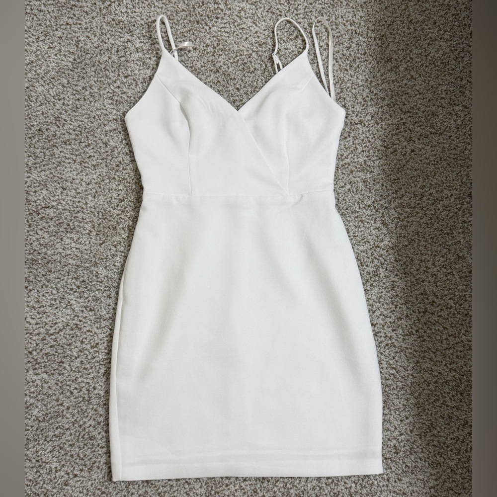 BCBG White Spaghetti Strap Dress